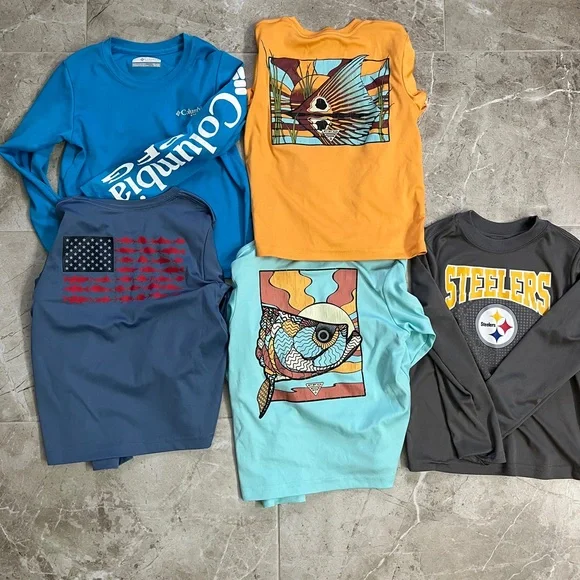 Columbia Kids' Long Sleeve Shirt Set - Blue, Orange, Teal, Gray - Picture 4 of 4